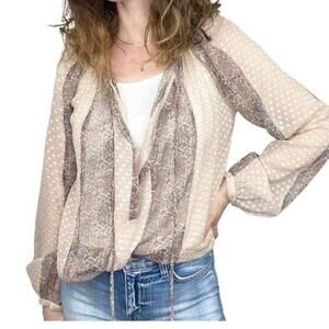 L’agence silk blend sheer blouse size XS